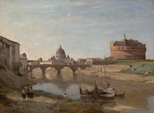 Castel Sant'Angelo, Rome, c1830-32. Creator: Jean-Baptiste-Camille Corot