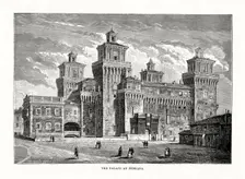 Castello Estense, Ferrara, Italy, 1879