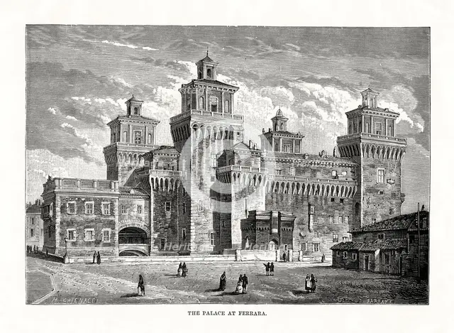 Castello Estense, Ferrara, Italy, 1879. Artist: Unknown