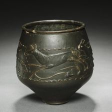 "Caster Ware" Vase with Hunt Scene, mid 100s. Creator: Unknown