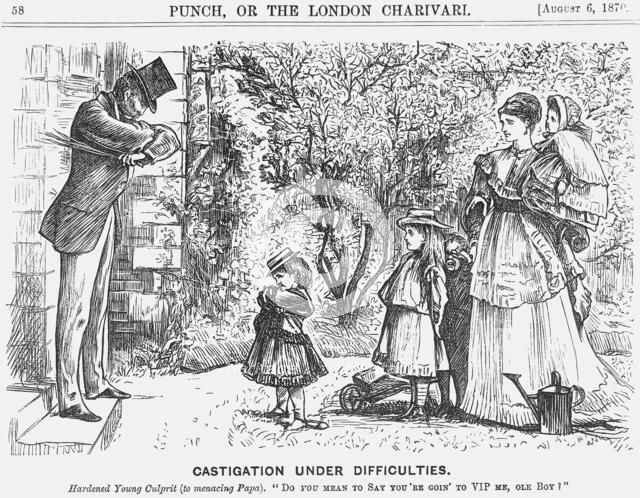 'Castigation Under Difficulties', 1870. Artist: Unknown