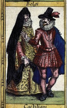 Castilians types, colored engraving from the book Le Theatre du monde or Nouvel Atlas 1645, …