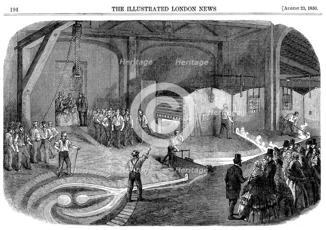Casting the bell for the Westminster Clock Tower, 1856. Creator: Unknown.