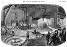 Casting the bell for the Westminster Clock Tower, 1856. Creator: Unknown