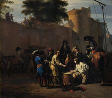 Casting the Dice for Life or Death, 1680-1720. Creator: Jan van Huchtenburg