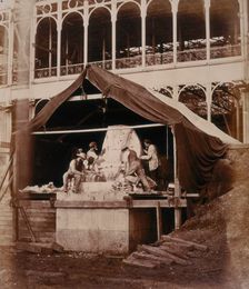Casting the Sphinx at the South Transept Crystal Palace, Sydenham, 1852-1854. Creator: Philip Henry Delamotte