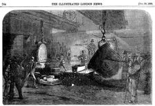 Casting a mortar at Grissell's Regent's Canal Ironworks, City Road, London, 1855. Creator: Unknown