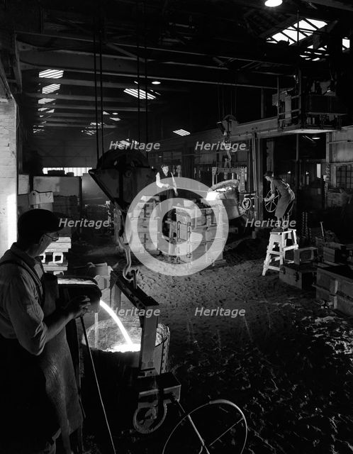 Casting at AT Green & Sons steel foundry, Rotherham, South Yorkshire, 1963. Artist: Michael Walters