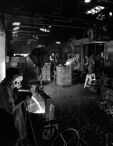 Casting at AT Green & Sons steel foundry, Rotherham, South Yorkshire, 1963. Creator: Michael Walters
