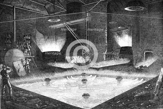 Casting one of the plates for the great steam-hammer at Woolwich, 1872. Creator: Unknown.