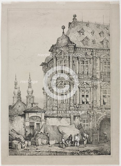 Castle of Martinsburg, Mainz, Germany, 1833. Creator: Samuel Prout (British, 1783-1852).