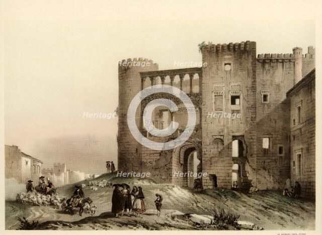 Castle of Alba de Tormes (Salamanca) with scenes of life and traditional costumes of the time.