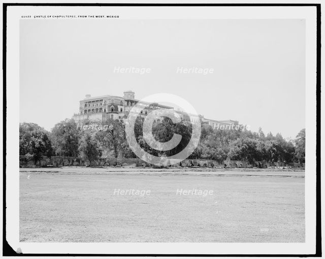 Castle of Chapultepec from the west, Mexico, between 1880 and 1897. Creator: William H. Jackson.