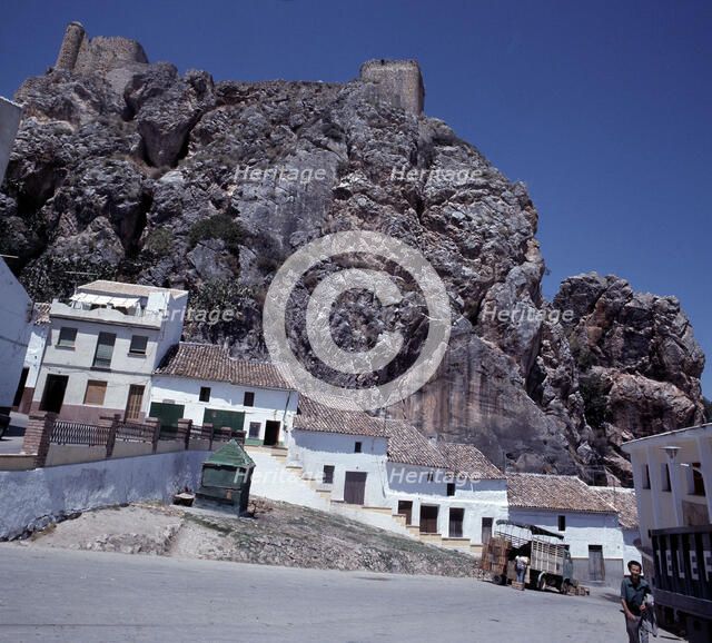 Castle on rocks in Zahara de la Sierra (Cádiz).