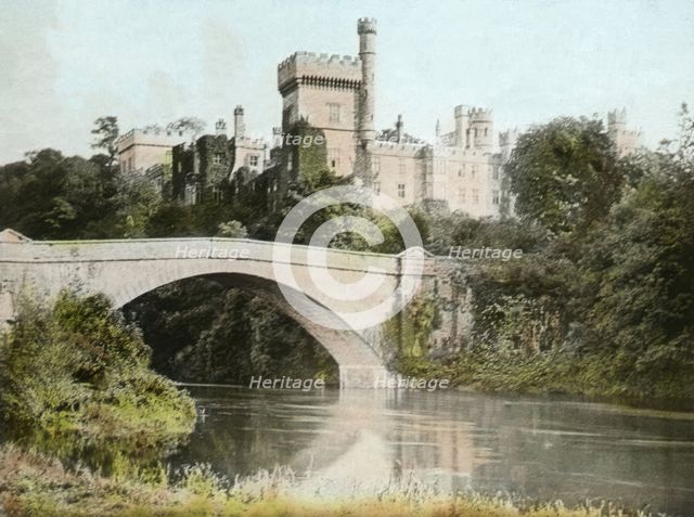 Castle and bridge in colour, possibly around Dorset, England, 1900. Creator: Robert Augustus Henry L'Estrange.
