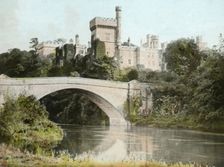 Castle and bridge in colour, possibly around Dorset, England, 1900. Creator: Robert Augustus Henry L'Estrange