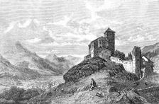 "Castle and Church of St. Valerie, Sion, Canton Valais" - painted by G. C. Stanfield..., 1856. Creator: Unknown
