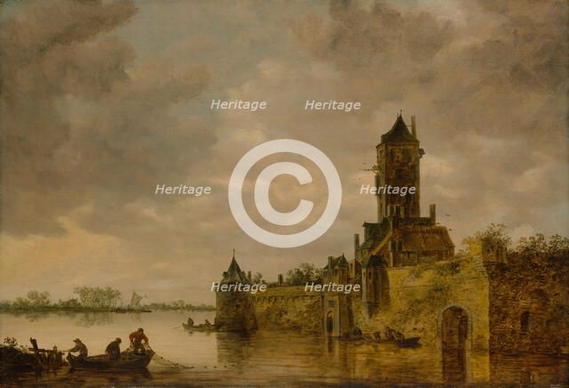 Castle by a River, 1647. Creator: Jan van Goyen.
