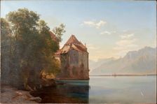 Castle by Lake Geneva, 1876. Creator: Janus Andreas Bartholin la Cour