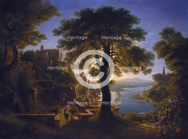 Castle by the River, 1820. Artist: Schinkel, Karl Friedrich (1781-1841)