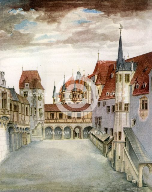 'Castle Courtyard, Innsbruck', 16th century, (1936). Artist: Albrecht Dürer