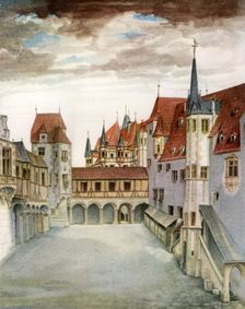 Castle Courtyard, Innsbruck 16th century, (1936). Artist: Albrecht Dürer