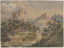 Castle Eltz on the Moselle, mid-19th century. Creator: Julius Hübner