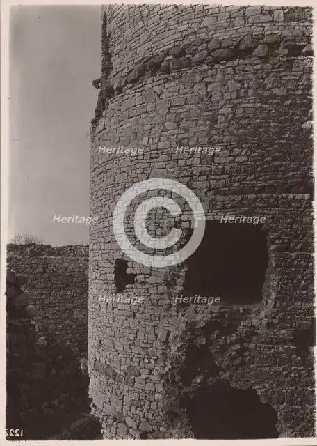 Castle - fragment of the lower parts of the cylindrical tower, Bedzin, 1924. Creator: A Karczewski.