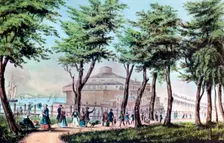 Castle Garden from the Battery, New York 1848. Artist: Currier and Ives
