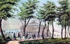 Castle Garden from the Battery, New York 1848. Artist: Currier and Ives