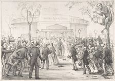 Castle Gardens, The Second Deluge, First Appearance of Jenny Lind in America, 1850., 1850. Creator: Anon