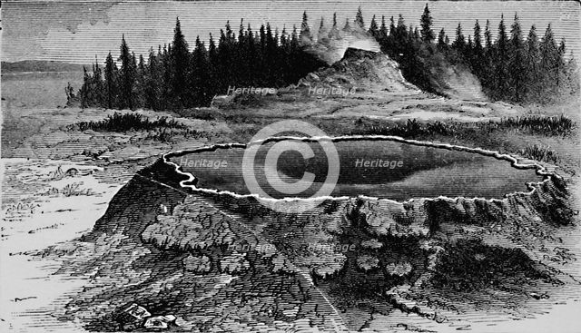 'Castle Geyser and Fire Basin', 1873, (1883). Artist: Unknown.