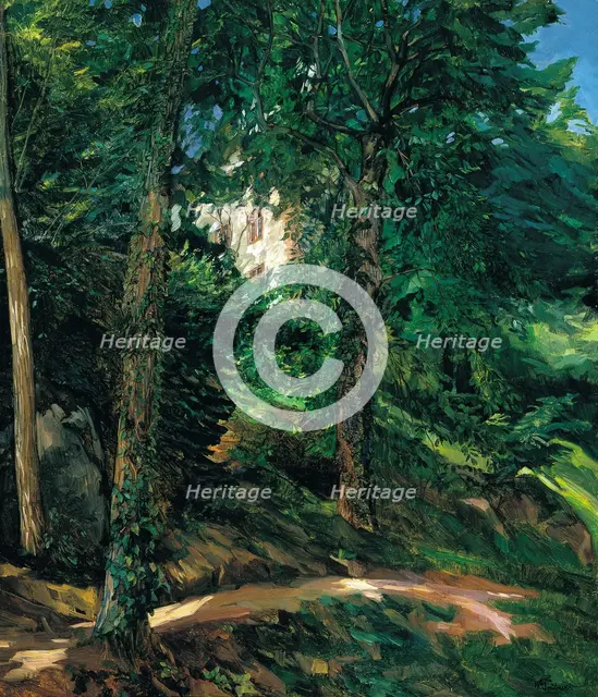 Castle Grounds in Lichtenberg in Odenwald, 1900. Artist: Trübner, Heinrich Wilhelm (1851-1917)