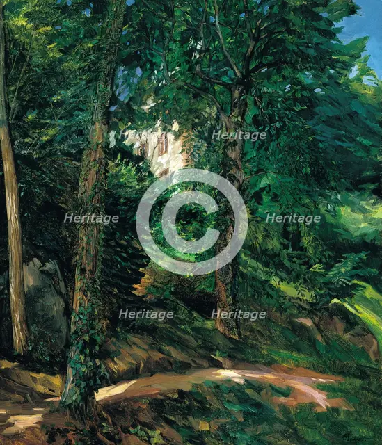 Castle Grounds in Lichtenberg in Odenwald. Artist: Trübner, Heinrich Wilhelm (1851-1917)