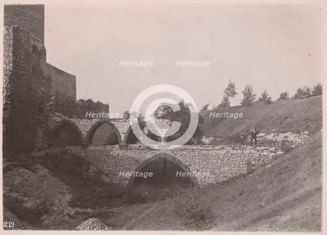 Castle - ruins of the two-storey arcade bridge, Bedzin, 1924. Creator: A Karczewski.