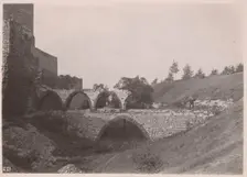 Castle - ruins of the two-storey arcade bridge, Bedzin, 1924. Creator: A Karczewski
