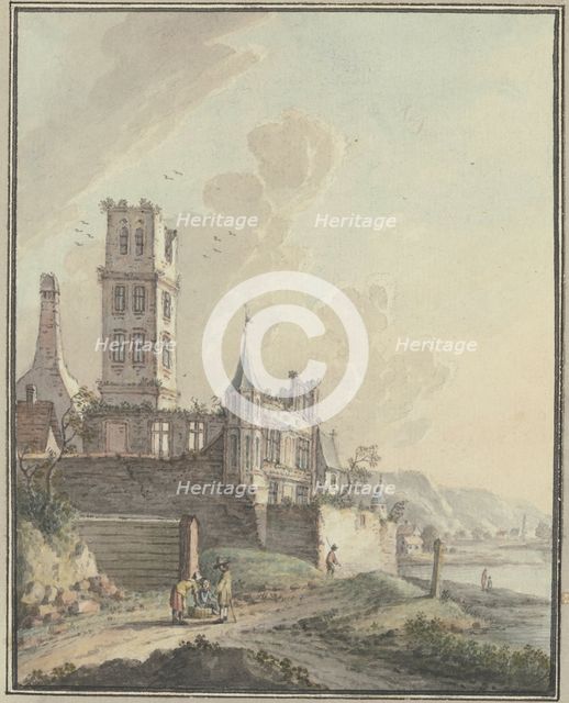 Castle ruins by the water. Creator: Johann Caspar Zehender.