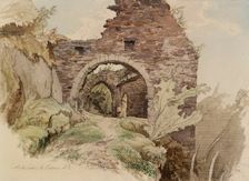 Castle ruins, portal vault, 1854. Creator: Werner Holmberg