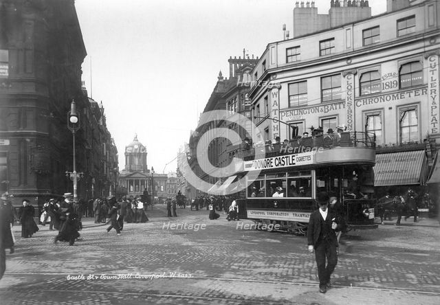 Castle Street, Liverpool, 1890-1910. Artist: Unknown