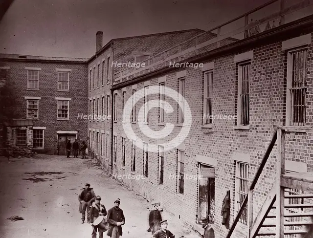 Castle Thunder, ex-tobacco factory, Petersburg, 1864. Creator: Alexander Gardner.