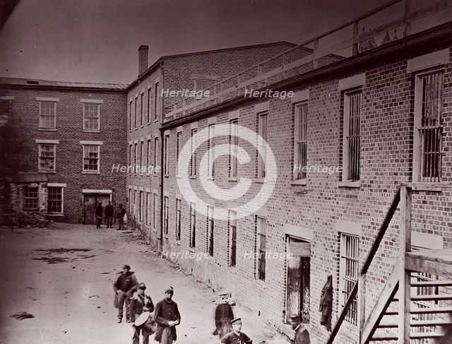 Castle Thunder, ex-tobacco factory, Petersburg, 1864. Creator: Alexander Gardner.