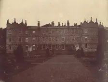 Castle with Round Towers Seen from the Garden, 1850s. Creator: Unknown