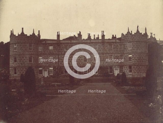 Castle with Round Towers Seen from the Garden, 1850s. Creator: Unknown.