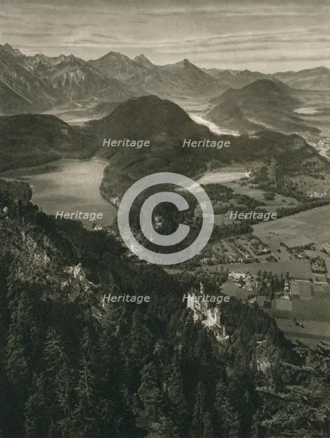 'Castles of Neuschwanstein and Hohenschwangau. The Lech Valley near Fussen', 1931. Artist: Kurt Hielscher.