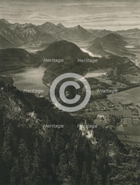 'Castles of Neuschwanstein and Hohenschwangau. The Lech Valley near Fussen', 1931. Artist: Kurt Hielscher.