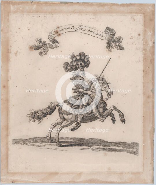 Castrorum Praefectus Americanus, from 'Courses de Testes et de Bagues Faittes par Roy..., 1662-70. Creator: Israel Silvestre.