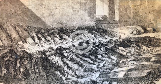 Casualties of the Paris Commune, 1871.  Artist: Anon