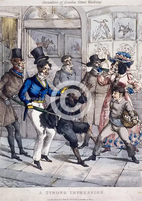 'Casualties of London street walking:a strong impression', London, 1826. Artist: Anon