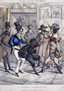Casualties of London street walking:a strong impression London, 1826. Artist: Anon