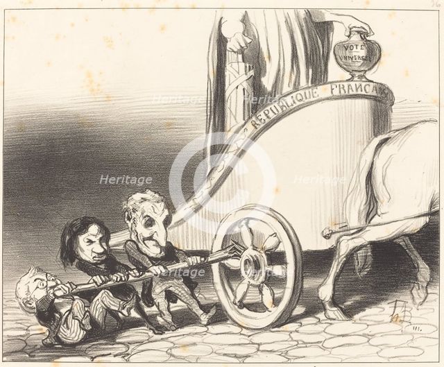 Ce char marchera toujours..., 1849. Creator: Honore Daumier.
